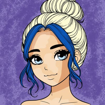 realistic pretty girl with hair in bun