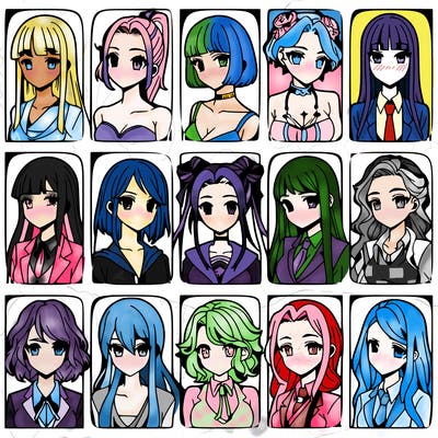 girls that look diffrent anime