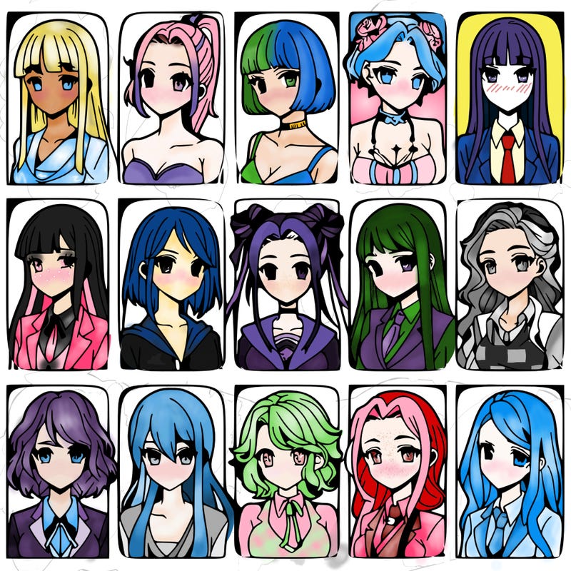 girls that look diffrent anime