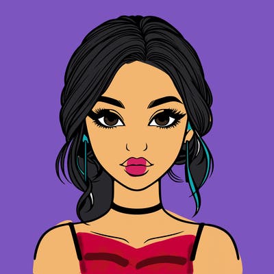 realistic girl with makeup on