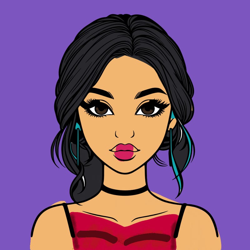 realistic girl with makeup on