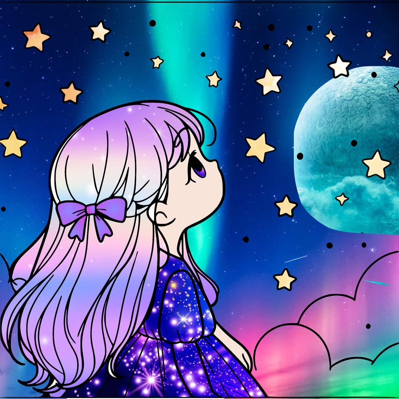 girl looking at the stars
