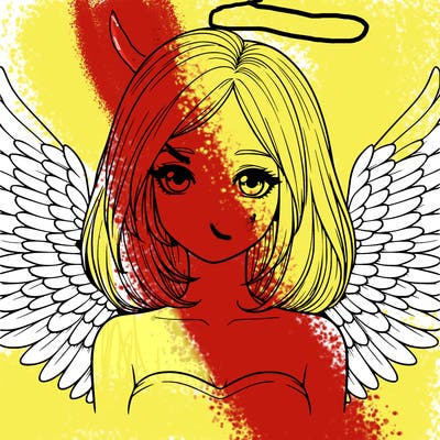 realistic girl with wings