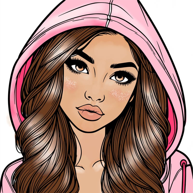 realistic beautiful girl with a hood on