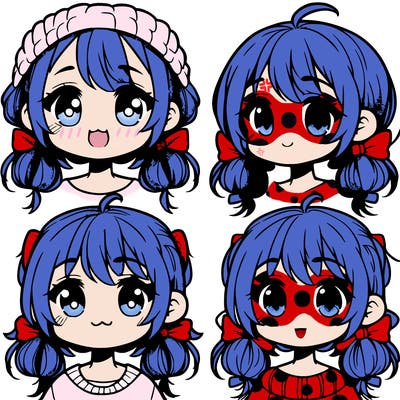 manga character girl kid