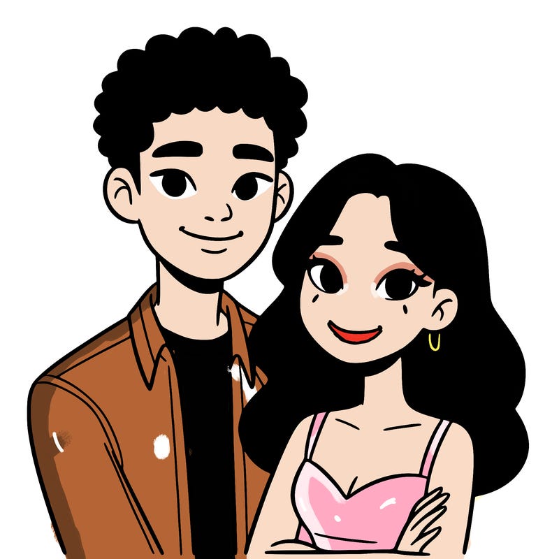 black woman and asian man couple