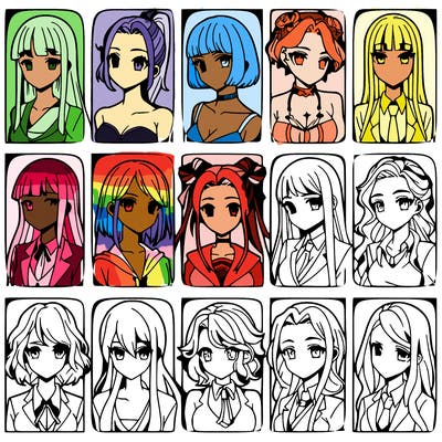 girls that look diffrent anime