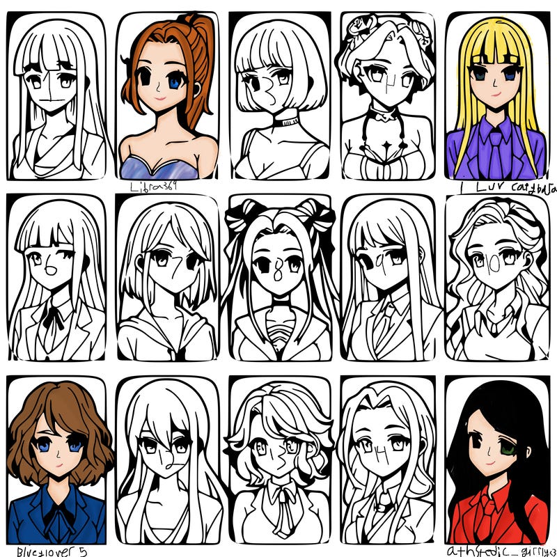 girls that look diffrent anime