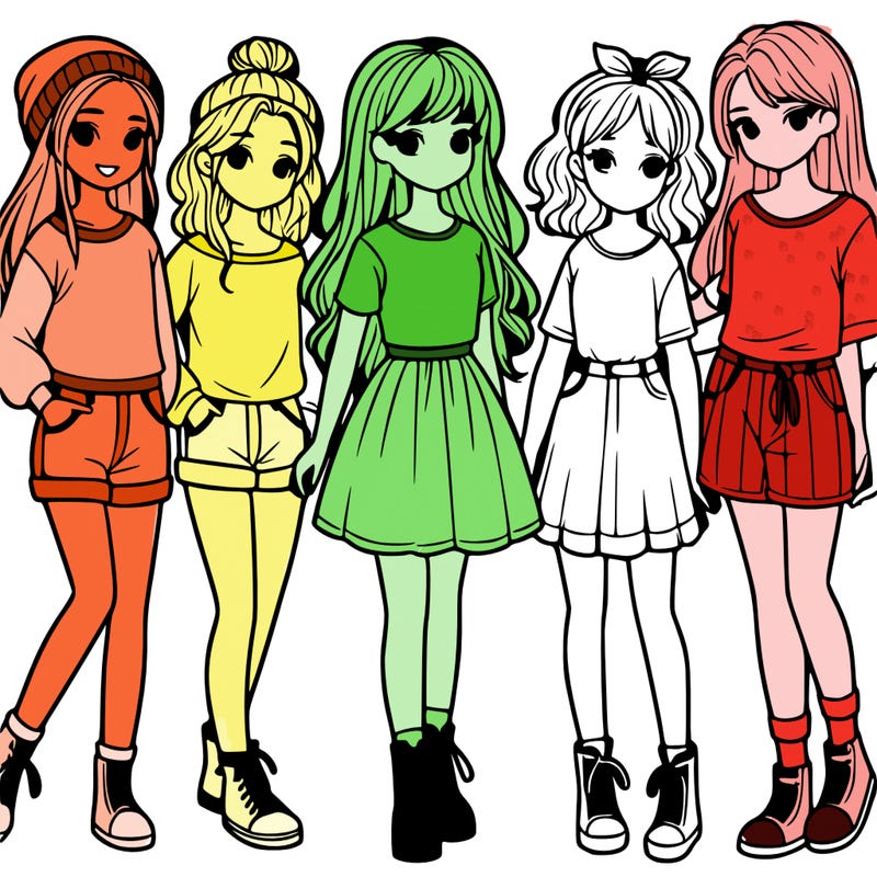 a group of five girls
