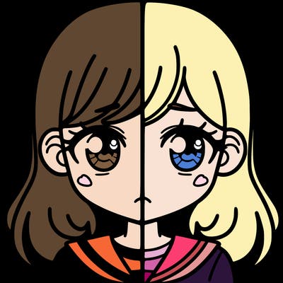 a split of a girl