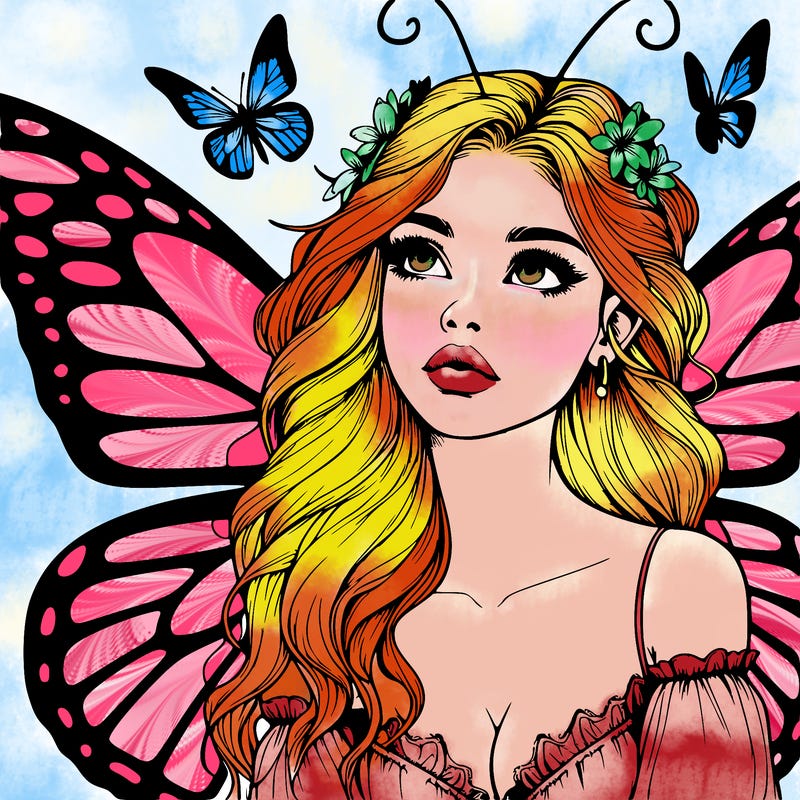 butterfly fairy realistic girl
