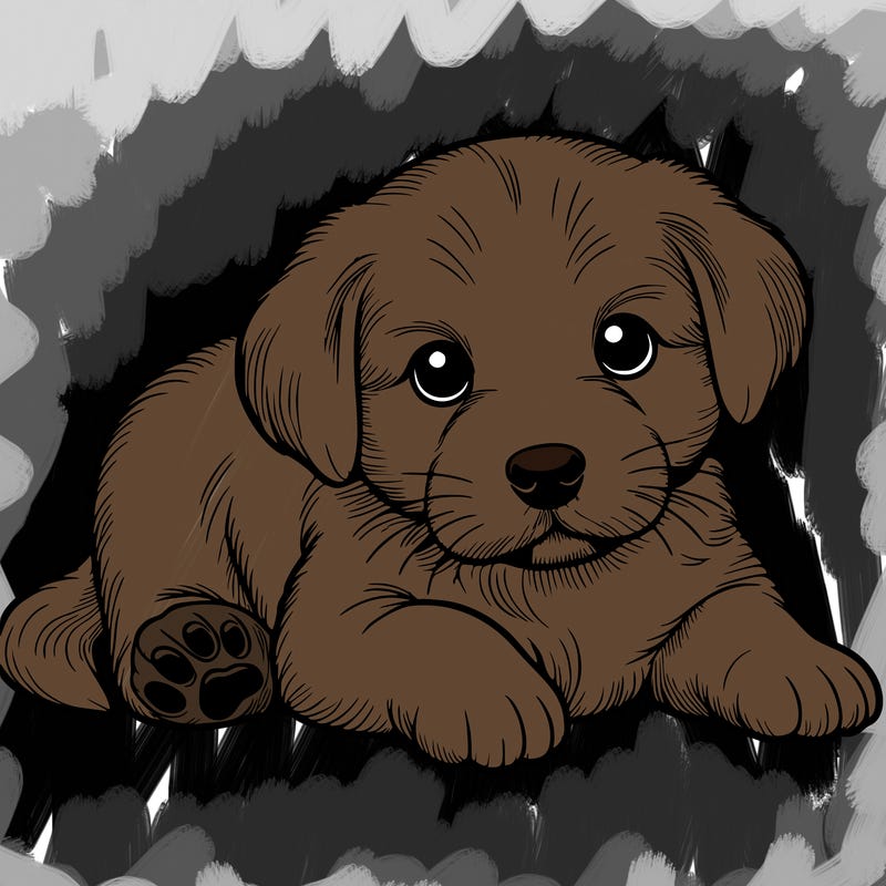 a cute realistic puppy