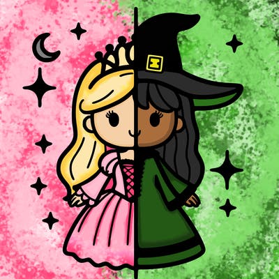 split princess and witch
