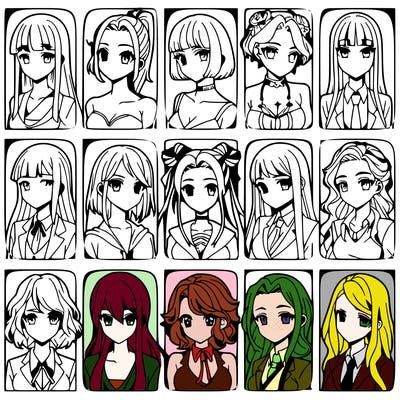 girls that look diffrent anime