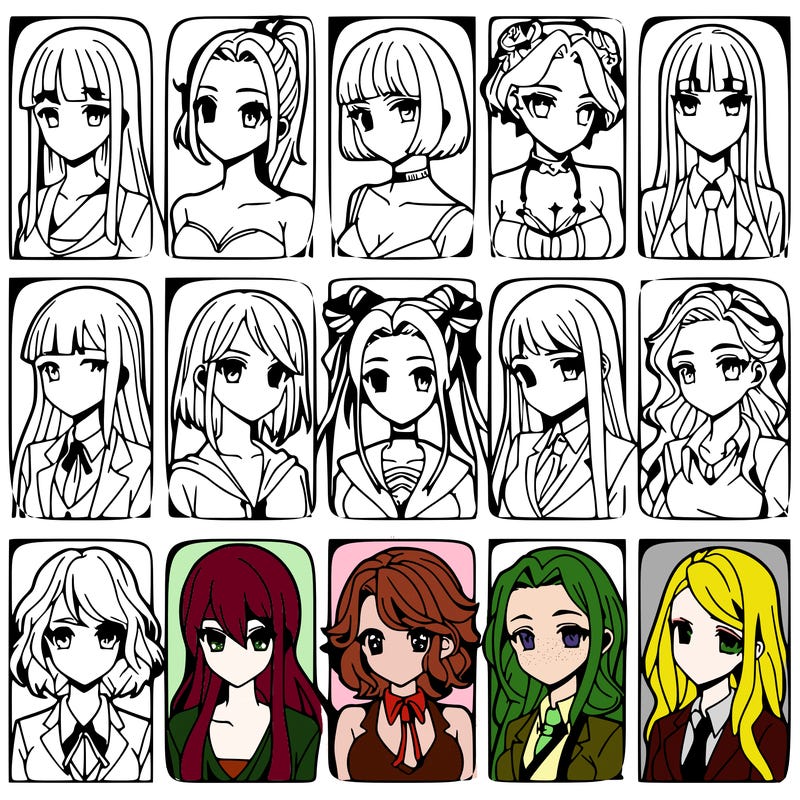 girls that look diffrent anime