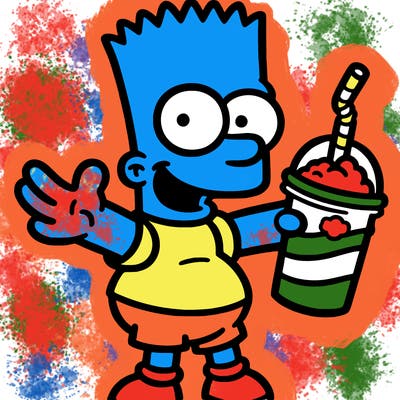 bart with a slushy