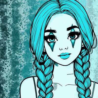 realistic girl with braids