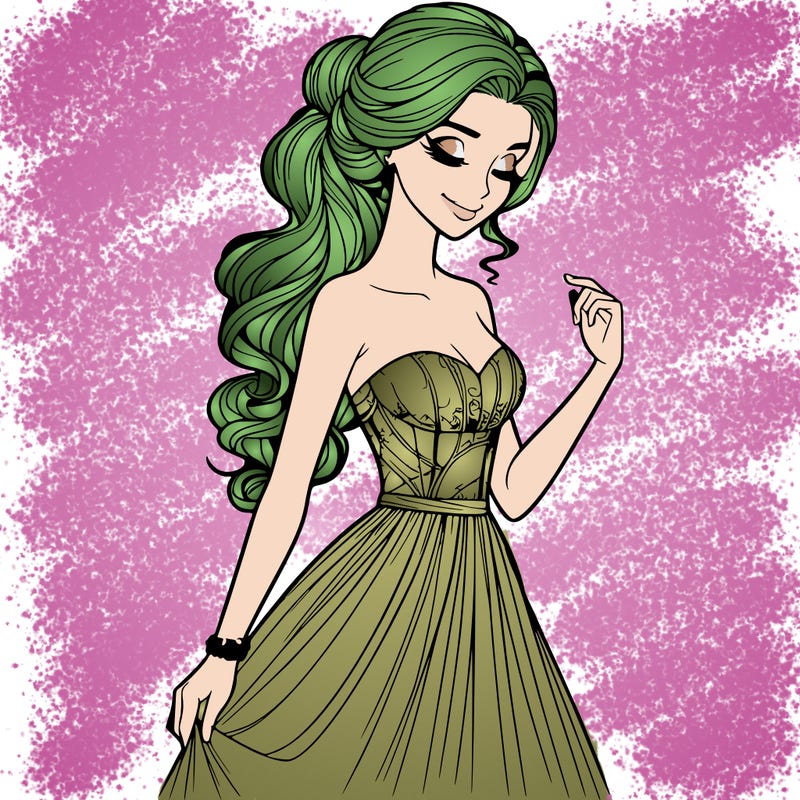 a realistic woman wearing an elegant dress