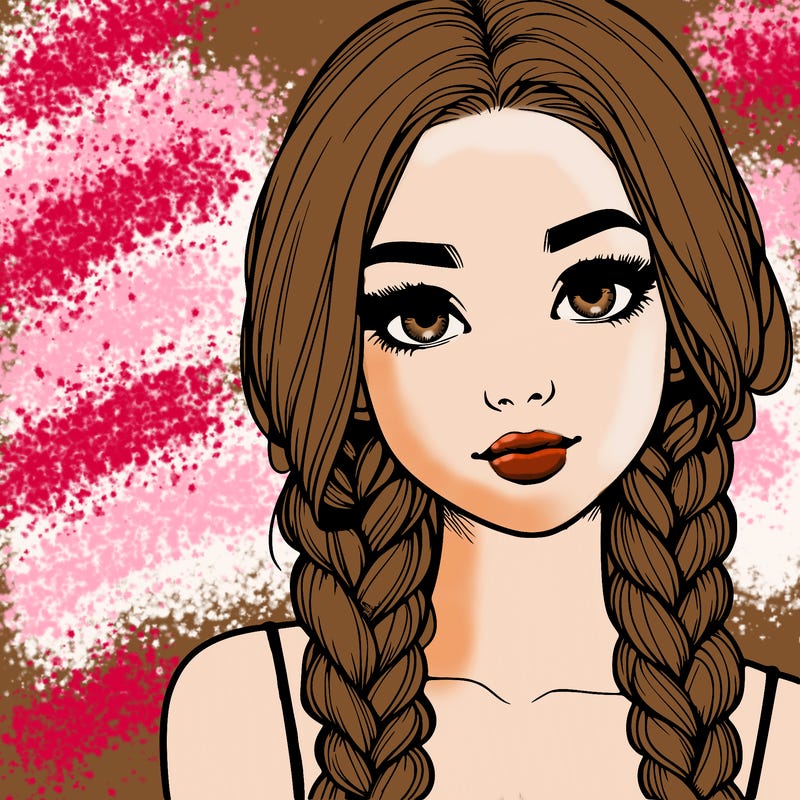 realistic girl with braids