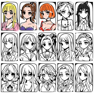 girls that look diffrent anime