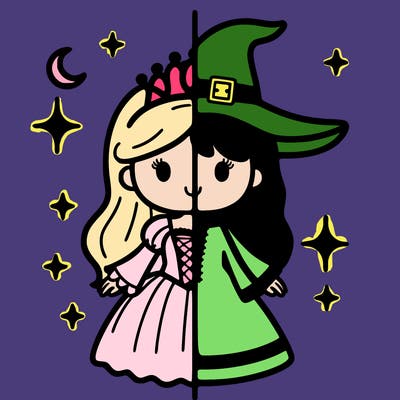 split princess and witch