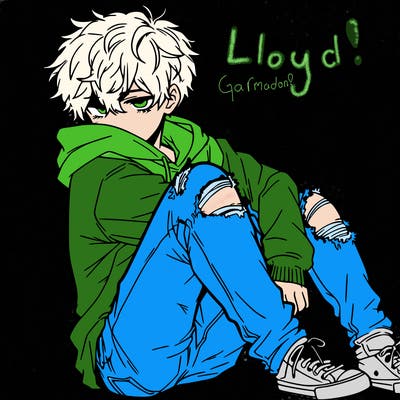 a male hoddie ripped jeans messy hair anime