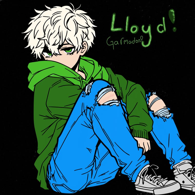 a male hoddie ripped jeans messy hair anime