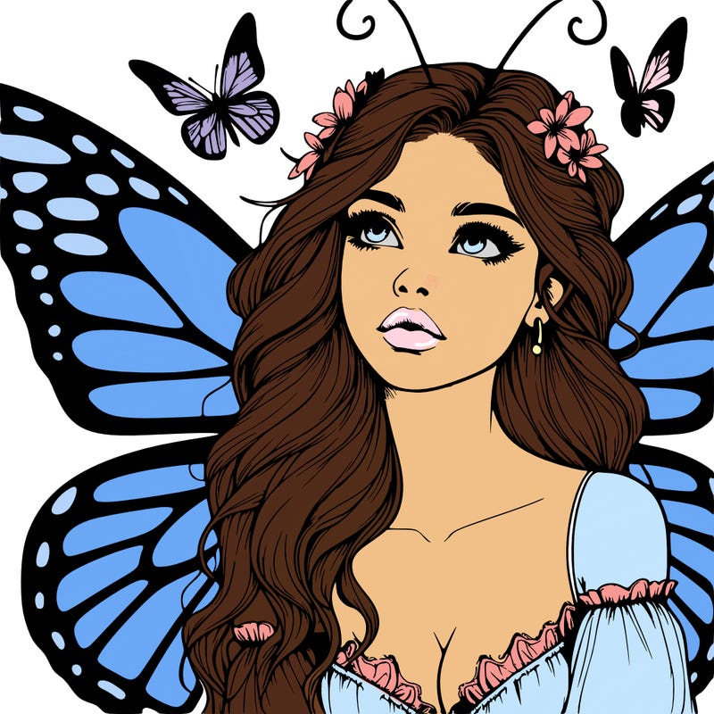 butterfly fairy realistic girl