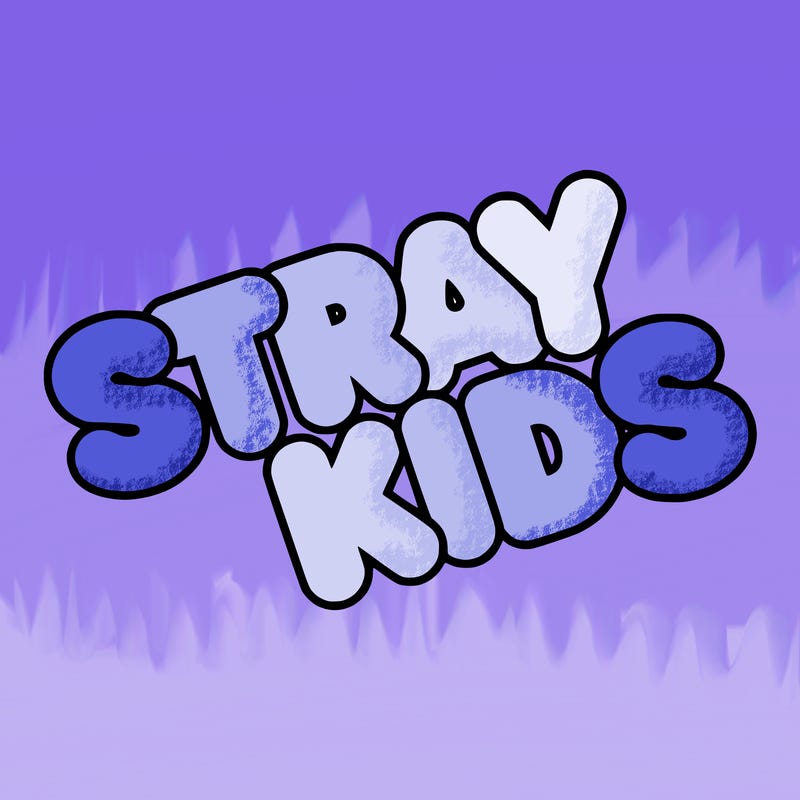bubble letters saying stray kids