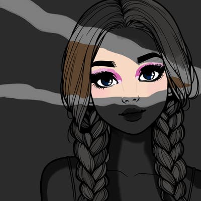 realistic girl with braids