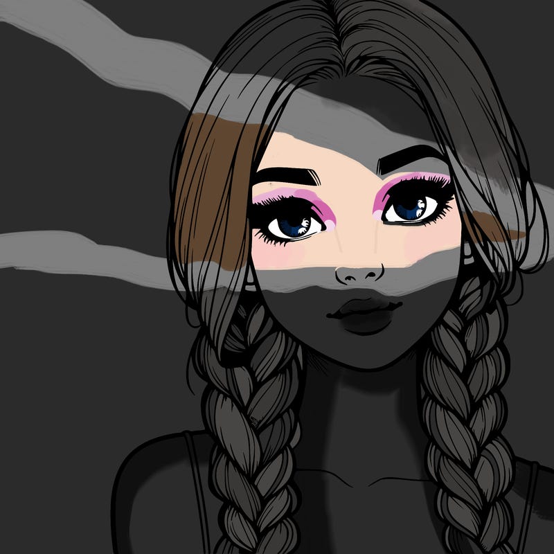 realistic girl with braids