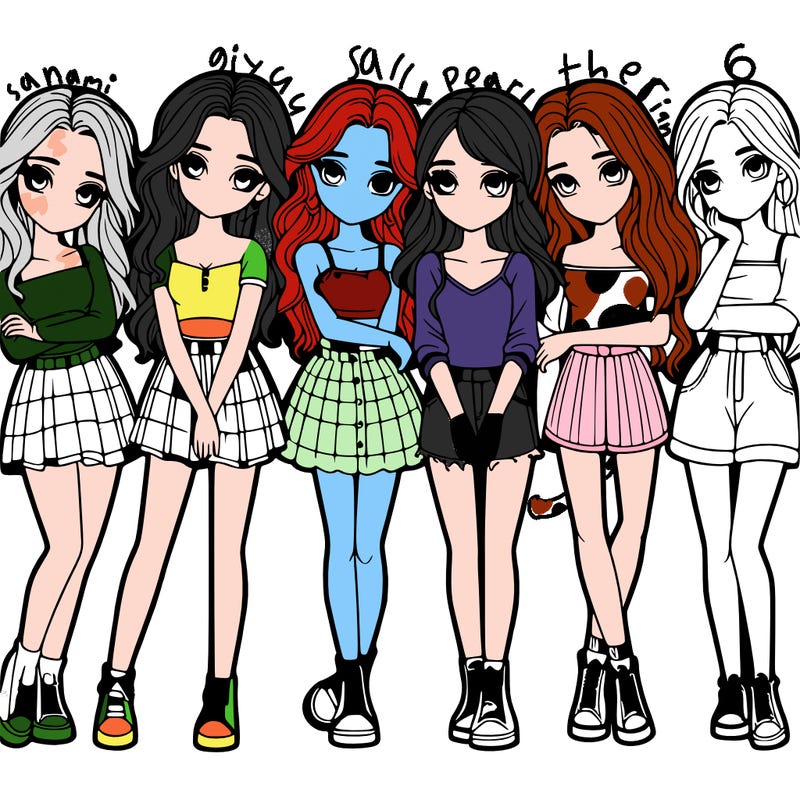 a group of girls realistic