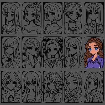 girls that look diffrent anime