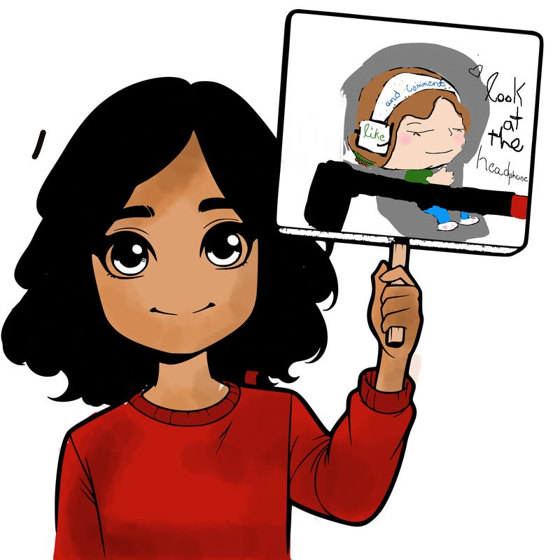 realistic girl holding up a sign