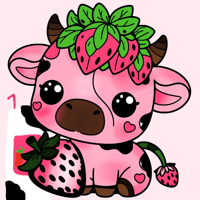 cute strawberry cow