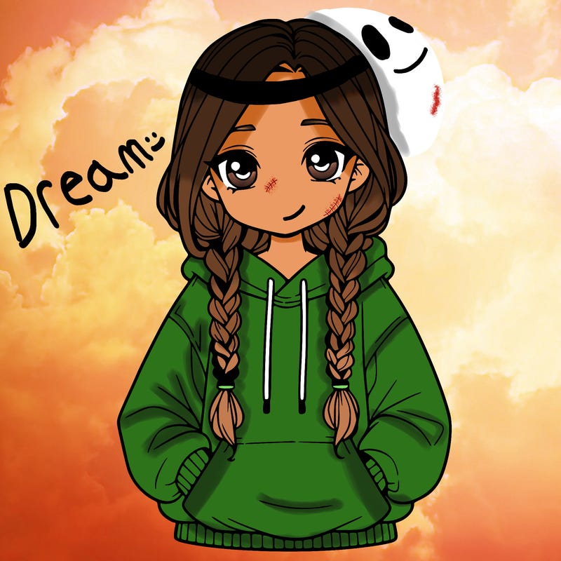 a realistic girl with a oversized hoodie and she has braids