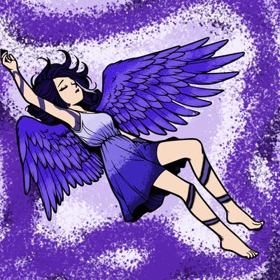 a falling angel realistic