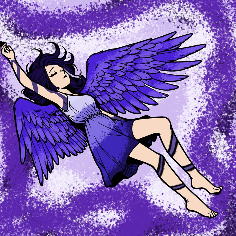 a falling angel realistic