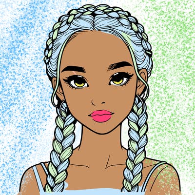 realistic girl with braids