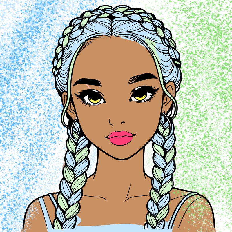 realistic girl with braids