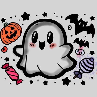 halloween cute little ghost