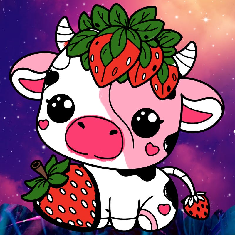 cute strawberry cow