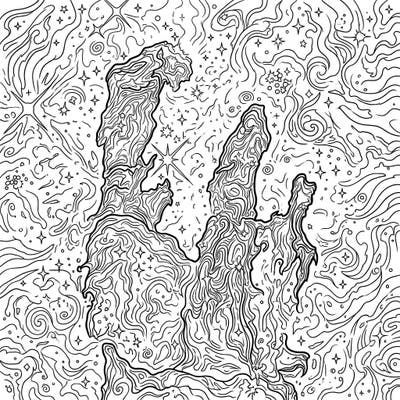 Embark on an interstellar artistic journey with this stunning Pillars of Creation coloring page. Delve into the intricate beauty of these cosmic wonders, depicting the birth of stars, and bring them to life with your vibrant colors.