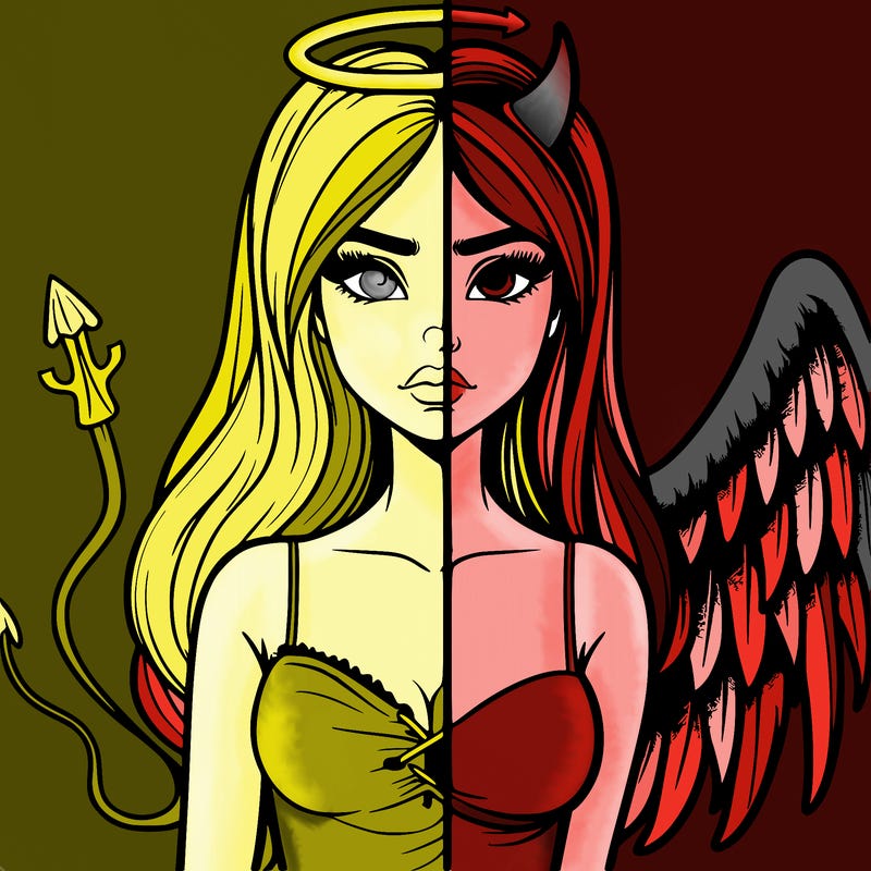 devil vs angel realistic girl