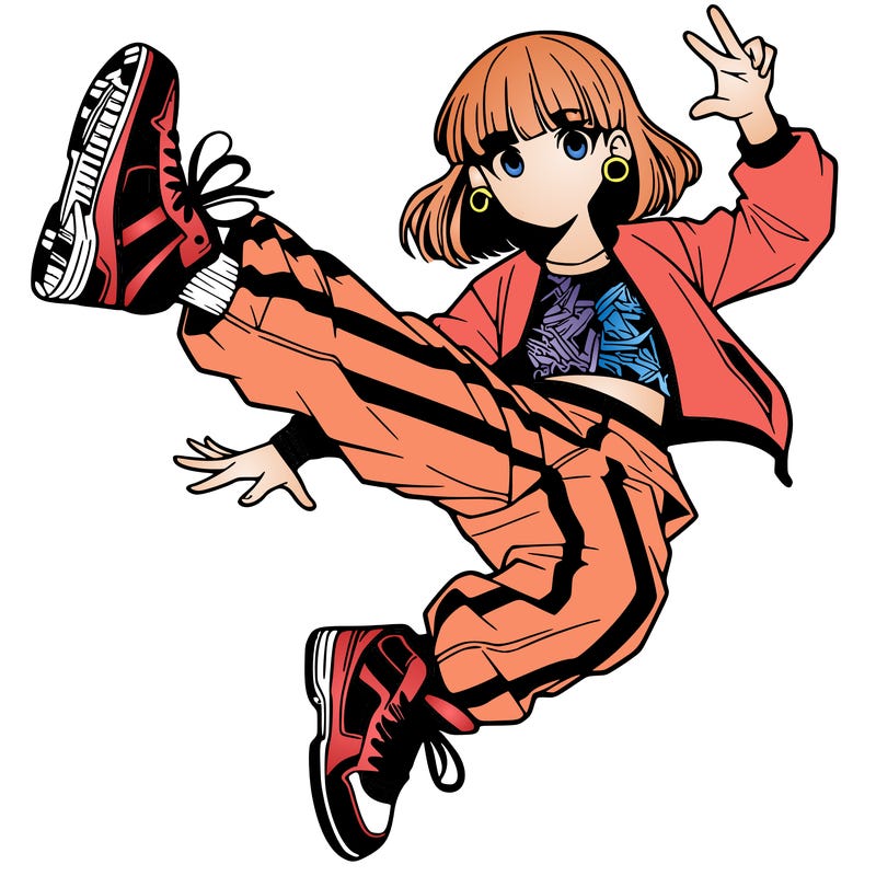 break dancing manga girl