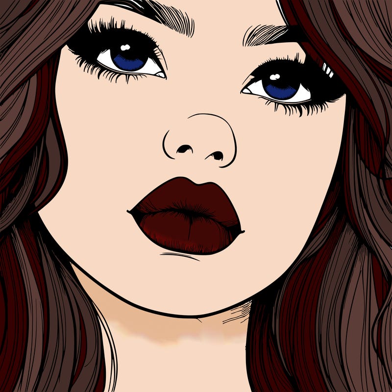 really realistic girl with lips