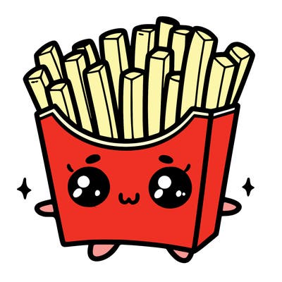 a cute. french fries