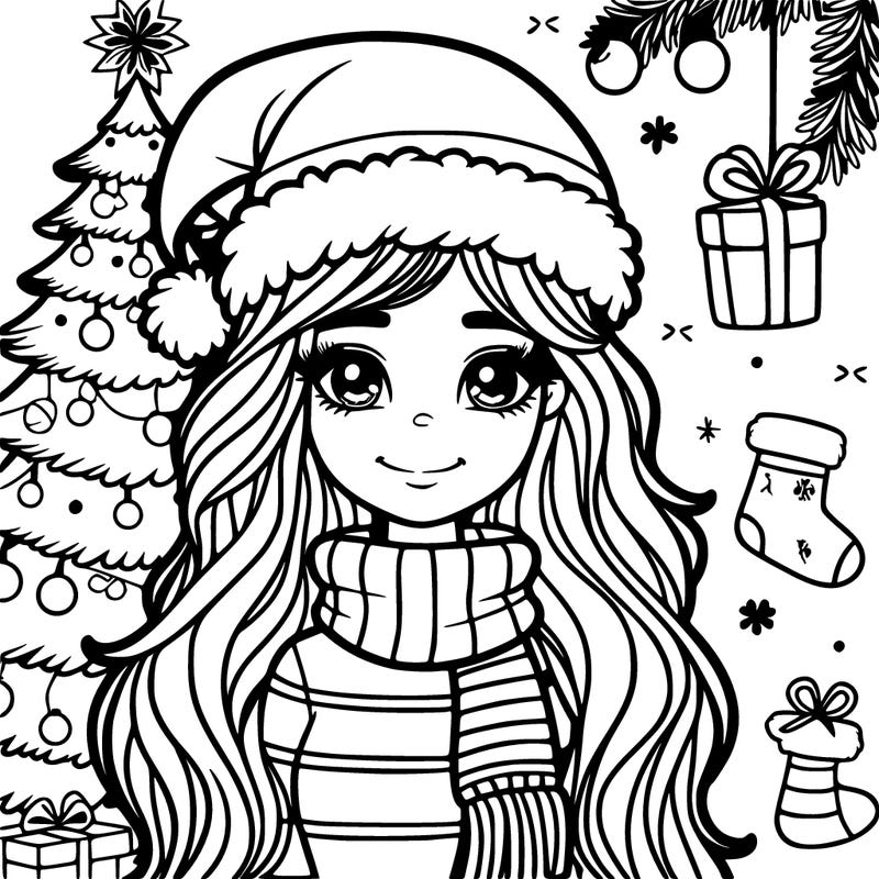 a teenager christmas girl