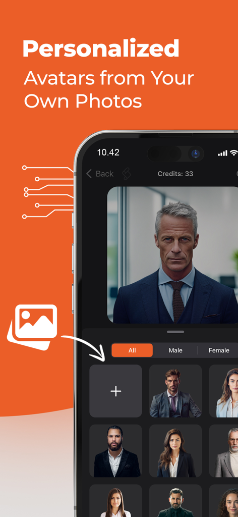 Avatalk - AI Video Generator - Interface of the Avatalk app showing how to create personalized AI video avatars from user photos