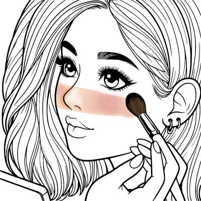 a realistic girl doing her makeup